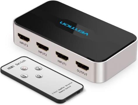 Vention HDMI Switch 3 In 1 Out Gray Metay Type