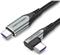 Vention USB 2.0 C Male Right Angle to C Male 5A Cable 1M Gray