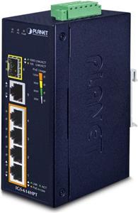 Planet Industrial 6-Port (4x 1G 802.3at PoE RJ45 1x GbE 1x 100 1000X SFP Gigabit Ethernet Switch