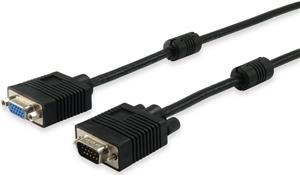 VGA kabel HDB15 M/Ž 3,0 m, oklopljen, s feritima, crni