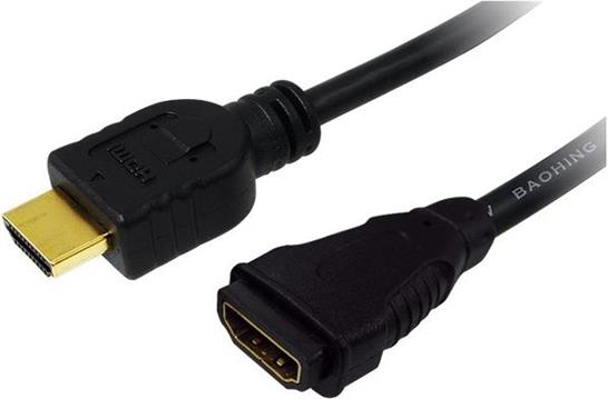 HDMI 1.4 High Speed with Ethernet kabel A->A M/Ž 2,0 m, 4K@30Hz, crni