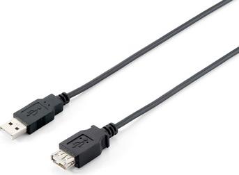 USB 2.0 kabel A->A M/Ž 2,0 m, crni