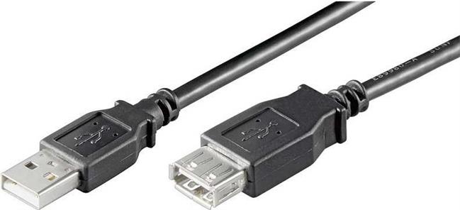 USB 2.0 kabel A->A M/Ž 5,0 m, crni