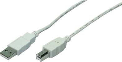 USB 2.0 kabel A->B M/M 2,0 m, sivi