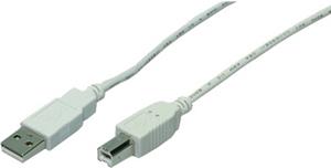 USB 2.0 kabel A->B M/M 5,0 m, sivi
