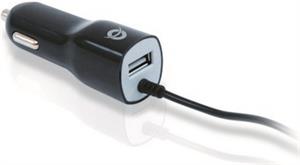 USB punjač za auto 2xUSB-A 10W (2A), 1 Port s MicroUSB kabelom, crni
