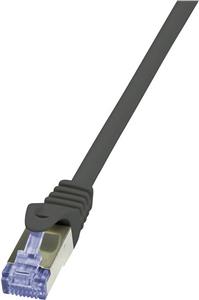 S/FTP prespojni kabel Cat.6a LSZH Cu AWG26, crni, 0,5 m