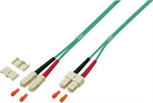 Opt. prespojni kabel SC/SC duplex 50/125µm OM3, LSZH, tirkizni, 1,0 m