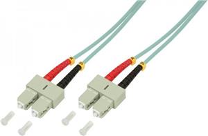 Opt. prespojni kabel SC/SC duplex 50/125µm OM3, LSZH, tirkizni, 5,0 m