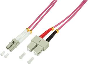 Opt. prespojni kabel LC/SC duplex 50/125µm OM4, LSZH, ljubičasti, 3,0 m
