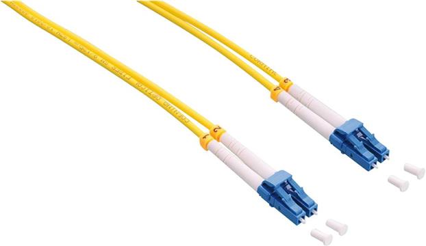 Opt. prespojni kabel LC/LC duplex 9/125µm OS2, LSZH, žuti, 7,5 m