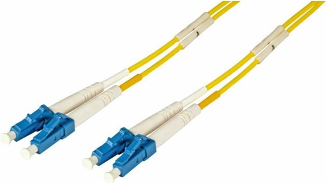 Opt. prespojni kabel LC/LC duplex 9/125µm OS2, LSZH, žuti, 30,0 m