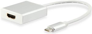 Konverter USB 3.1 C M -> HDMI Ž, 4K@60Hz, na kabelu 0,15m, bijeli