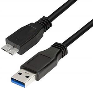 USB 3.0 kabel A->B Micro B M/M 1,0m, 2-struko oklopljen, crni