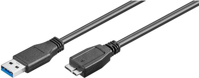 USB 3.0 kabel A->B Micro B M/M 3,0m, 2-struko oklopljeni, crni