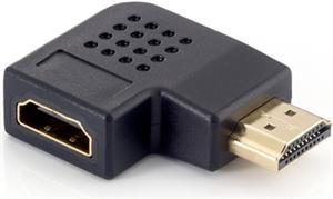 Adapter HDMI A M -> A Ž, kutni 90° horizontalno, crni