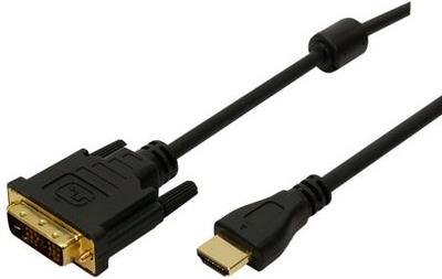 HDMI High Speed A M -> DVI (18+1) M kabel 2,0m, 1080p, s feritima, crni