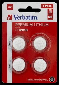 Baterije Verbatim #49531, litijske, CR2016 3V, 4pack