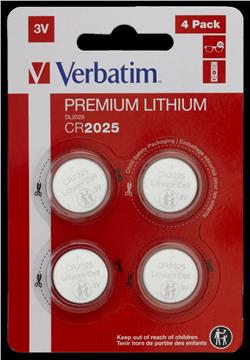 Baterije Verbatim #49532, litijske, CR2025 3V, 4pack