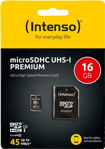 Intenso 16GB microSDXC UHS-I Class 10 Premium memory card