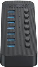 USB hub 7-port USB 3.0, Switch, Power supply, black, ORICO CT2U3-7AB