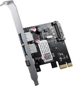 Expansion Card PCIe 3.0 x1, 3-port 2x USB 3.0, 1x USB-C, ORICO PNU-2A1C