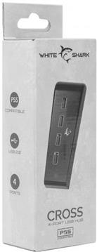 WHITE SHARK PS5 USB hub PS5-0576 CROSS 4 utora crni