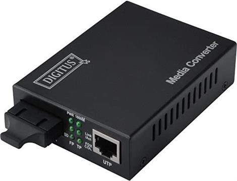 DIGITUS Professional DN-82120-1 - fiber media converter - 10Mb LAN, 100Mb LAN, GigE