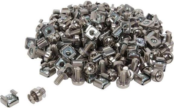 StarTech.com M6 Screws and Cage Nuts - 100 Pack - M6 Mounting Screws and Cage Nuts for Server Rack and Cabinet - Silver (CABSCREWM62) - rack screws and nuts