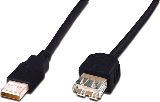 Cable Digitus USB2 A/A 3.00m M/F black