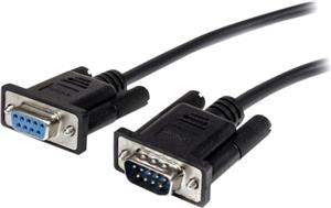  0.5m Black Straight Through DB9 RS232 Serial Cable - DB9 RS232 Serial Extension Cable - Male to Female Cable - 50cm (MXT10050CMBK) - serial extension cable - 50 cm
