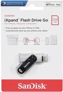 STICK 256GB USB 3.0 SanDisk iXpand Go Apple Lightning black/silver