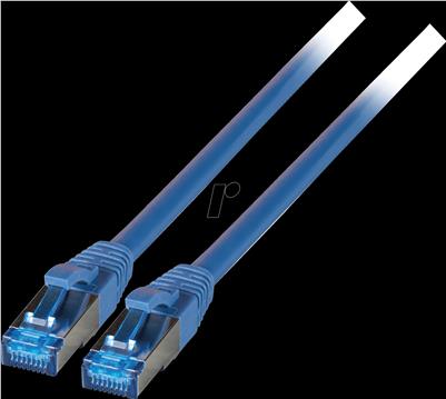 Patchkabel CAT6a RJ45 S/FTP 1m Blue