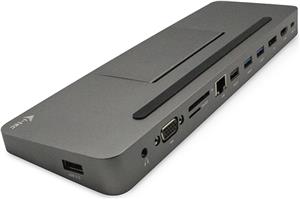 i-Tec USB-C Metal Ergonomic 4K 3x Display Docking Station + Power Delivery - docking station - VGA, HDMI, DP