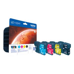 Brother LC1100HY Value Pack - 4-pack - High Yield - black, yellow, cyan, magenta - original - ink cartridge