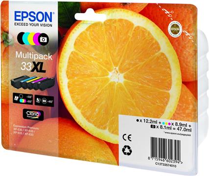 Epson 33XL Multipack - 5-pack - XL - black, yellow, cyan, magenta, photo black - original - ink cartridge