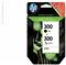 HP 300 - 2-pack - black, dye-based tricolor - original - ink cartridge