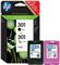 HP 301 - 2-pack - black, dye-based tricolor - original - ink cartridge