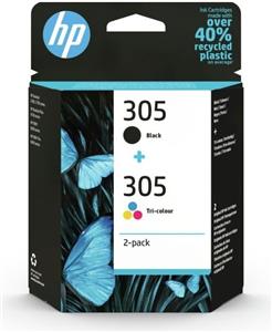 HP 305 - 2-pack - black, color (cyan, magenta, yellow) - original - ink cartridge