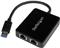 StarTech.com USB 3.0 to Dual Port Gigabit Ethernet Adapter w/ USB Port - 10/100/100 - USB Gigabit LAN Network NIC Adapter (USB32000SPT) - network adapter - USB 3.0 - 2 ports