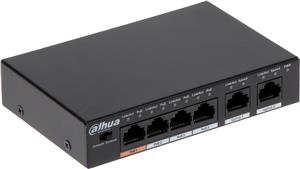 Poe Switch Dahua DAHUA PFS3006-4ET-60 6 Portni 4+2 , 4 X PoE , 2 X Uplink 1000 Mbps