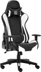 LC Power LC-GC-600BW - chair - plastic, metal, foam, polyurethane leather - black, white