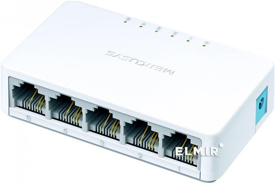 Mercusys 5-port mini Desktop preklopnik (Switch), 5×10/100M RJ45 ports, plastično kućište