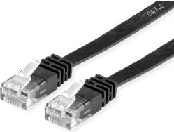 Roline VALUE UTP mrežni flat kabel Cat.6/Class E, 1.0m, crni