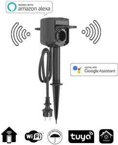 WOOX WiFi Smart dvosmjerna vanjska utičnica, 16A/3680W, WooxHome app, glasovna kontrola - Alexa & Google Assistant (R6079)