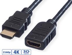 Roline VALUE HDMI produžni kabel sa mrežom, HDMI M - HDMI F, 1.5m