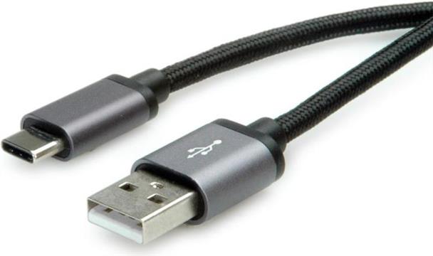 Roline USB2.0 kabel TIP C(M) na TIP A(M), 1.8m, crni