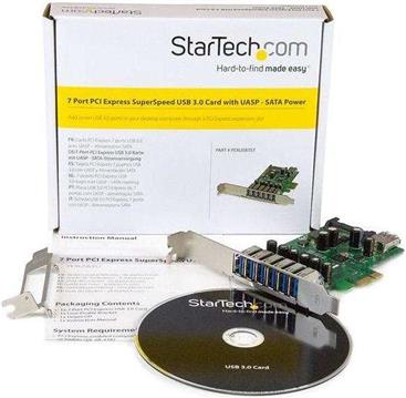 StarTech.com 7 Port PCI Express USB 3.0 Card - Standard & Low-Profile - SATA Power - UASP Support - 1 Internal & 6 External USB 3.0 Ports (PEXUSB3S7) - USB adapter - PCIe 2.0