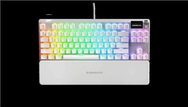Tipkovnica STEELSERIES Apex 7 TKL Ghost, RGB, mehanička, Red switch, US layout, USB, srebrna