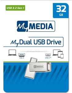 USB stick MyMedia 3.2 Gen1 #69269, 32 GB, Dual USB-A / USB-C, metalni